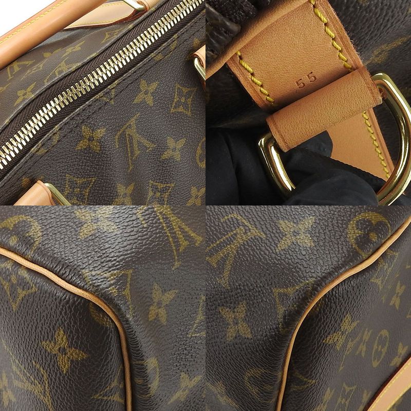 Louis Vuitton Boston Bag Keepall 55 Bandouliere M41414 Monogram Nubuck Brown