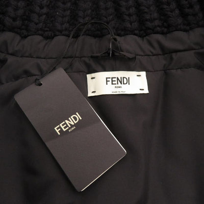 Fendi Zip Up Short Cape Faa406 Size 38 Wool Elastane Polyester Brown Outerwear