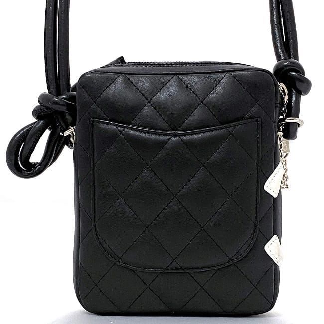 Chanel Mini Shoulder Bag Black White Cambon A25177