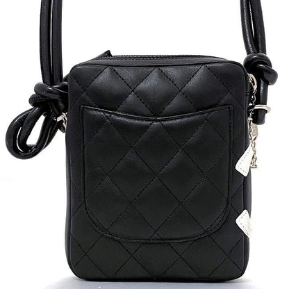 Chanel Mini Shoulder Bag Black White Cambon A25177