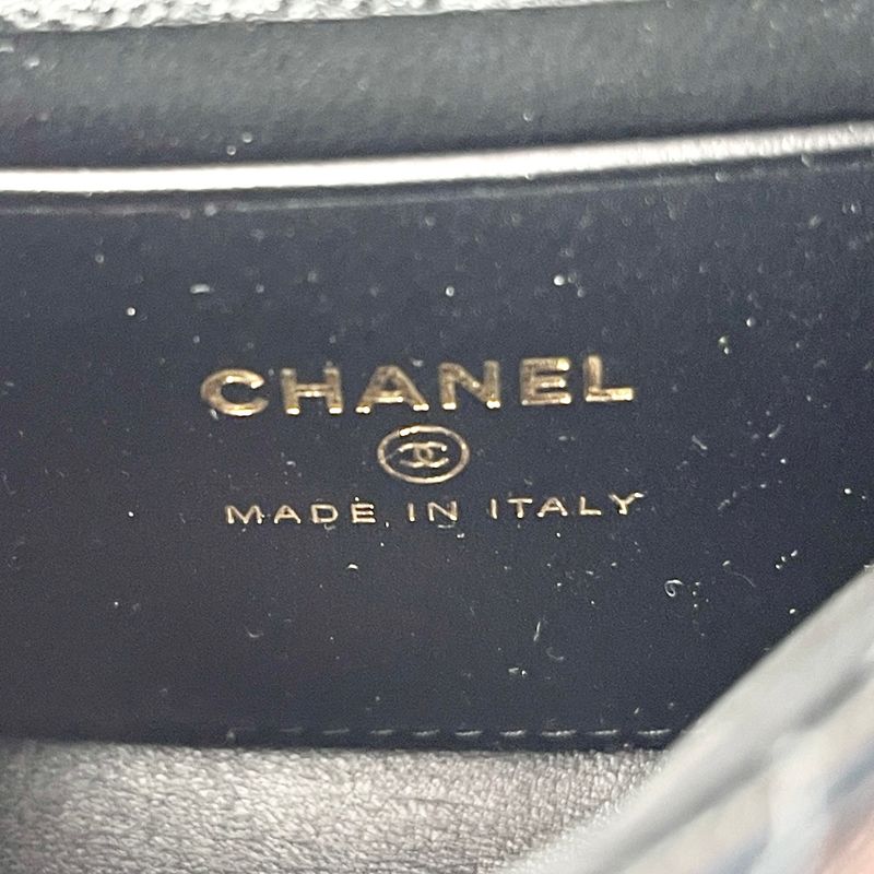 Chanel Shoulder Bag Leather Coco Handle Micro Caviar Skin Gold Hardware Black