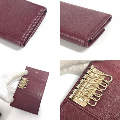 Bvlgari Key Case Logo Leather Red