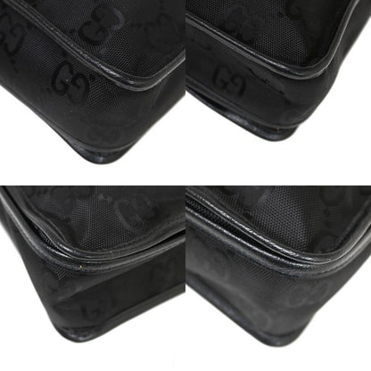 Gucci GG Travel Pouch Clothes Nylon Leather Black 33fa226