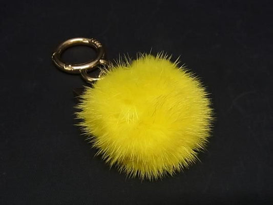Fendi Bag Bugs Monster Fur Bag Charm Key Holder Key Ring Women's Men's Yellow