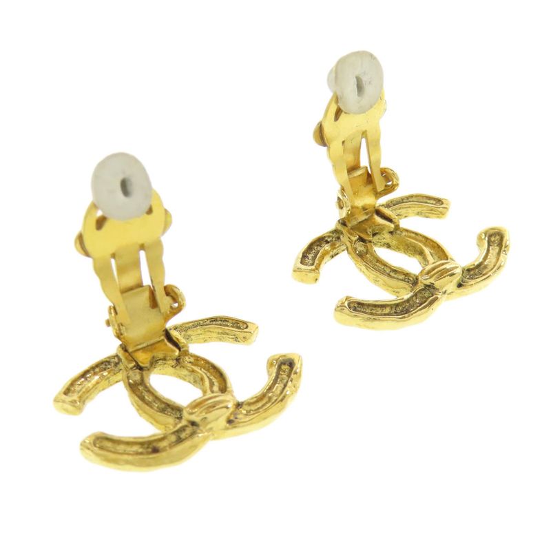 Chanel Coco Mark Earrings Metal Ladies