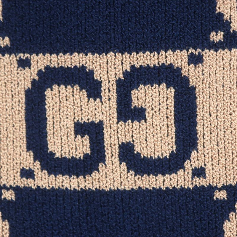  Gucci 752098 GG Cotton Jacquard Knit Half Pants Shorts Brown Navy S Made In