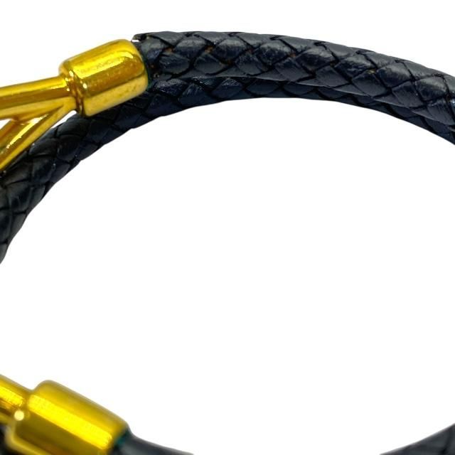 Hermes Bracelet Choker Necklace Jumbo Leather Metal Black Gold