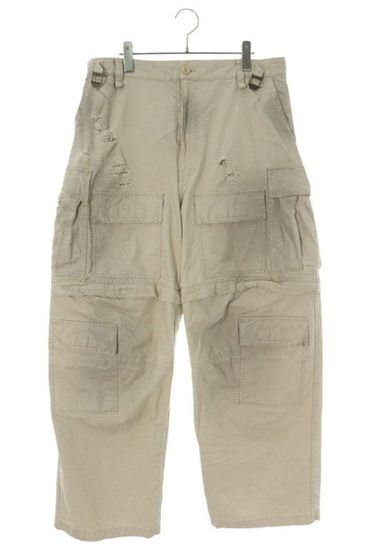 Balenciaga 773255 Tkp27 Damaged Large Cargo Long Pants Men's 48