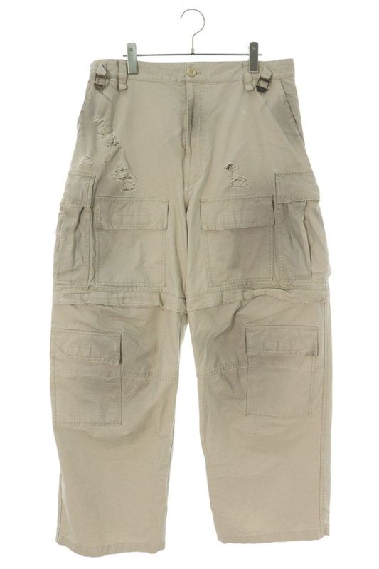 Balenciaga 773255 Tkp27 Damaged Large Cargo Long Pants Men's 48