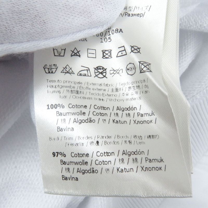 Fendi Fy1079 100% Cotton Logo Embossed Long Sleeve Sweatshirt White XL Made In