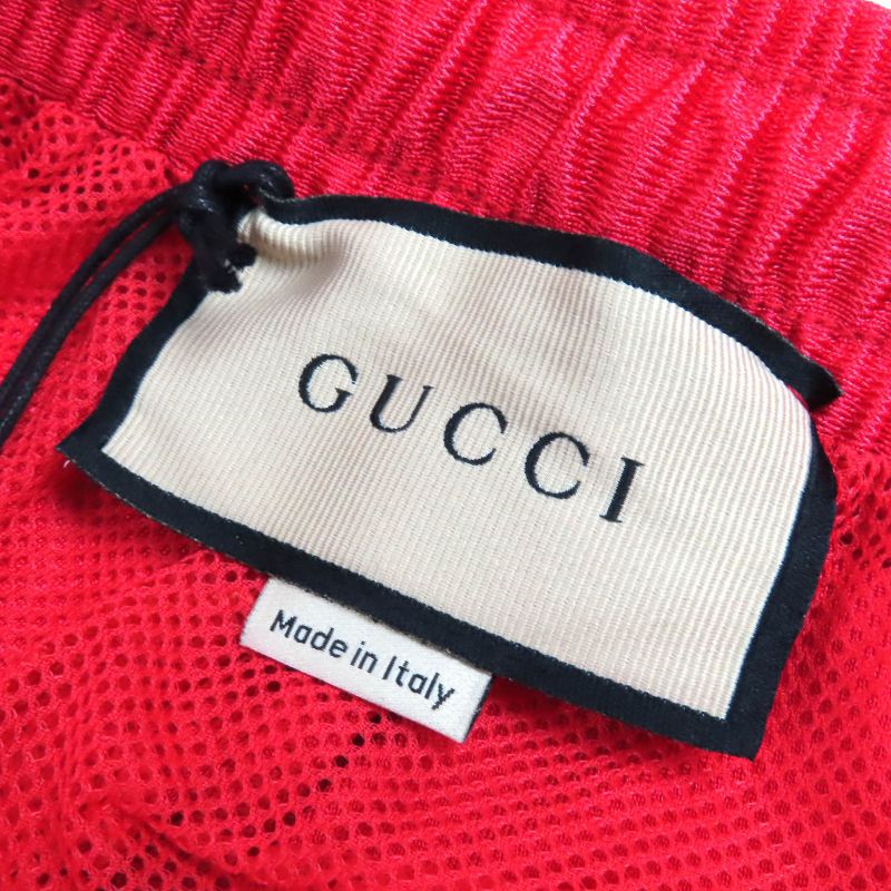 Gucci 21AW 659460 Logo Patch Webline Track Pants Red S Genuine