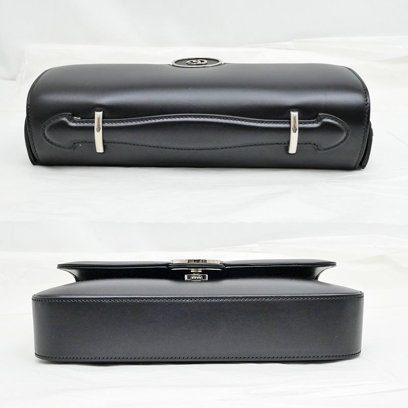 Gucci Clutch Bag Shoulder Bag Leather Black 739721 Shoulder Ladies