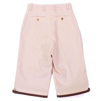 Gucci 22AW 675606 Bermuda Pants Mohair Wool Hem Belt Design Shorts Pink Beige