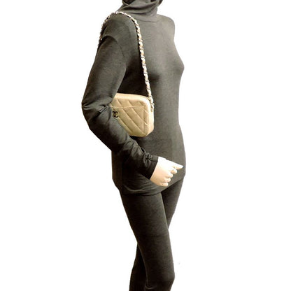 Chanel Chanel Shoulder Quilted Chain Lambskin White Bag