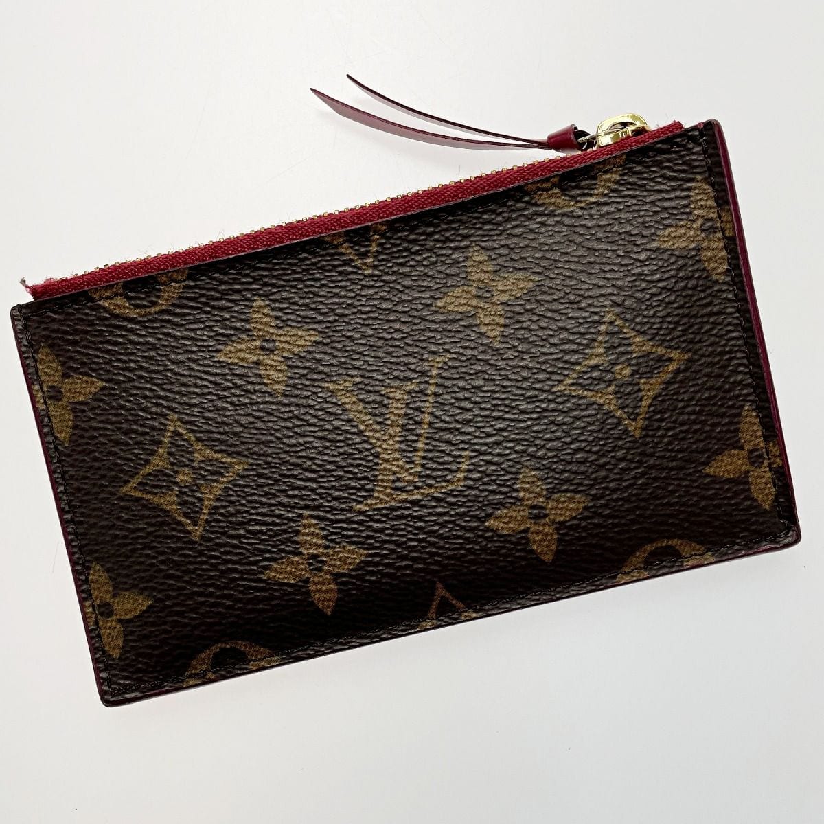 Louis Vuitton Porto Carte Zip Coin Case M67889 Monogram × Pink Ladies Gold