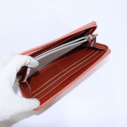 Chanel Coco Mark Round Zip Wallet Caviar Skin Orange Wallet Silver