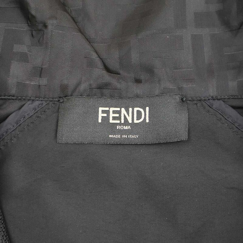 Fendi Ff Logo Stripe Nylon Blouson Faf577 Abtb Black XS