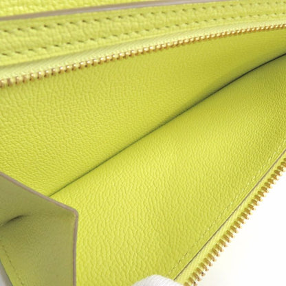 Hermes Bearn Soufflé Chevre Yellow Series Pink Gold Hardware R Stamp