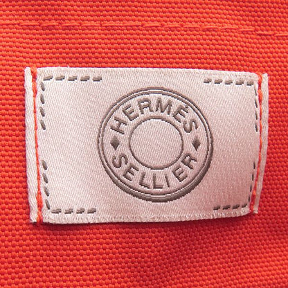 Hermes 2way Bag Sac de Pansage Groom Toile Chevron Navy and Orange Silver