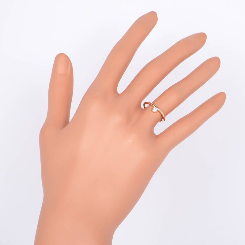 Link-de-Hermes Diamond Ring No 48 750pg 18K Pink Gold Ring Jewelry-