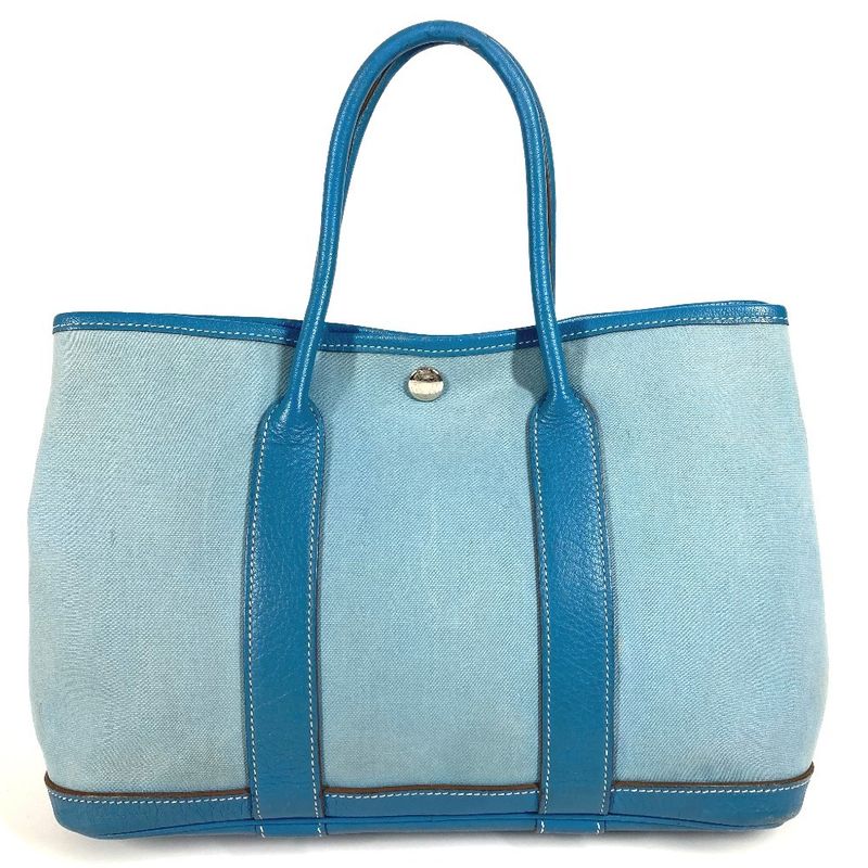 Hermes Tote Garden Party TPM Garden Party TPM Toile Officier/leather Blue