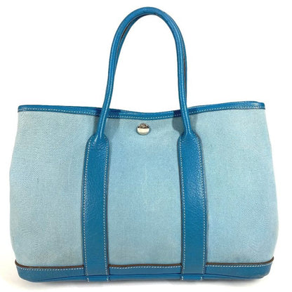 Hermes Tote Garden Party TPM Garden Party TPM Toile Officier/leather Blue