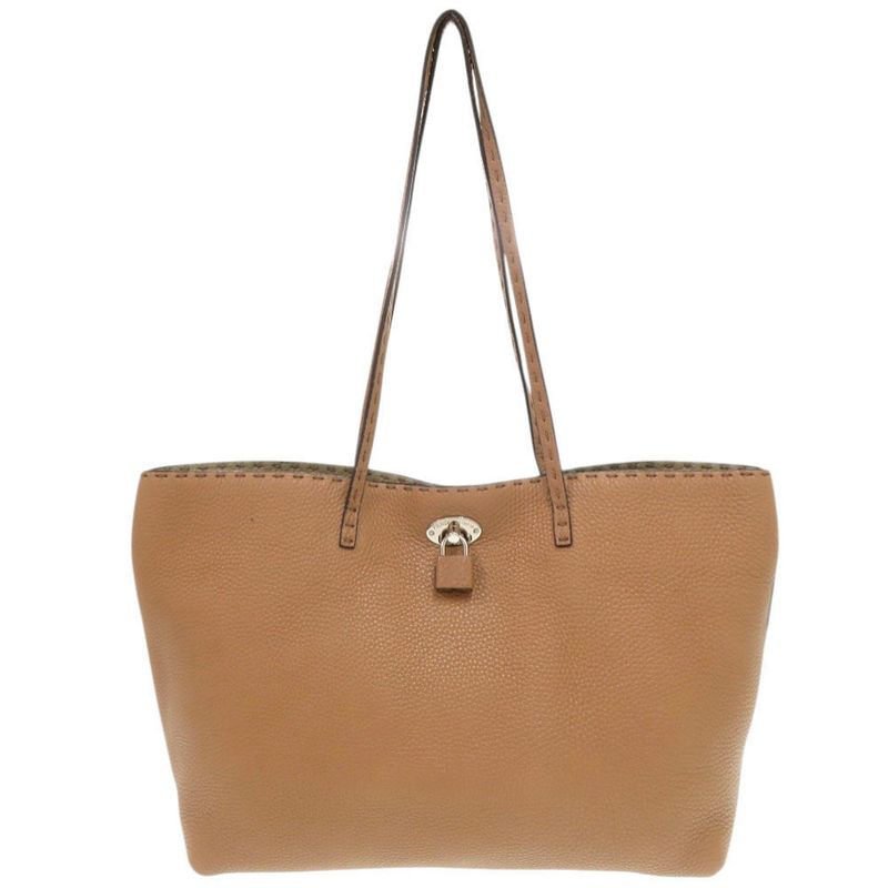 Fendi Selleria Carla Leather Brown Tote Handbag Brown 0024 Fendi