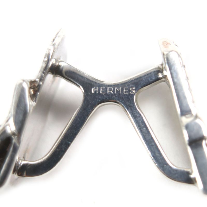 Hermes Vintage Belt Motif Cufflinks Button Cufflinks Silver Made In France