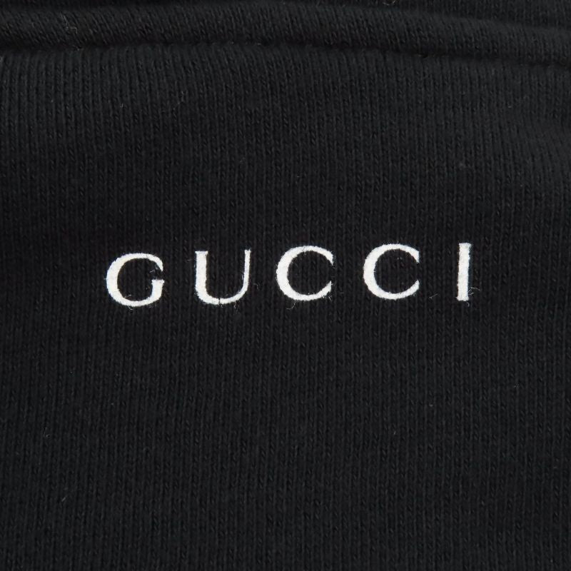 Gucci 22AW 688197 100% Cotton Hollywood Babylon Cropped Hoodie With Rhinestones