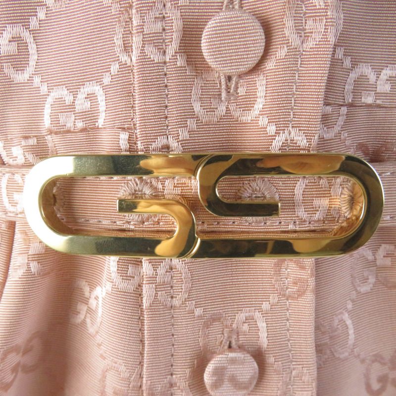 Gucci 691496 Cotton Rayon GG Pattern Belted Jumpsuit All-in-one Tunagi Pink 36