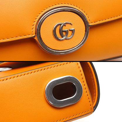 Gucci Petite GG Leather 2WAY Handbag 739722 Crossbody Orange