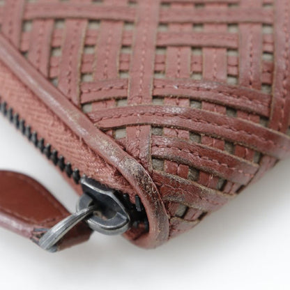 Bottega Veneta Bottega Veneta Round Zipper Intrecciato Lambskin Reddish Brown
