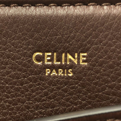 Celine - Conti Supple Calfskin Leather Handbag - Chesnut - Women's