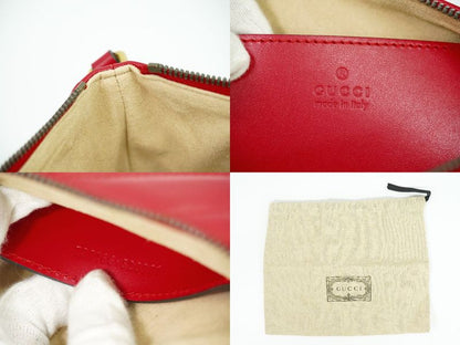 Authentic Gucci GG Marmont Shoulder Bag Leather Red 739166 Bag Pre-owned