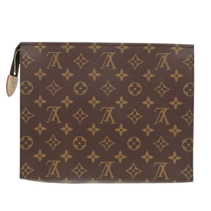 Louis Vuitton Monogram Poche Toilette 26 M47542 Clutch Bag Brown LV 1585 Louis