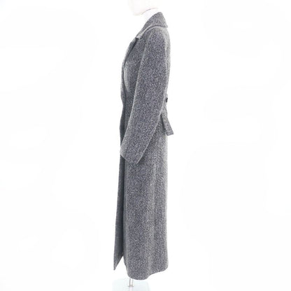 Celine 2 8W82 253C Phoebe Period Double Breasted Tweed Long Coat Greyish 34