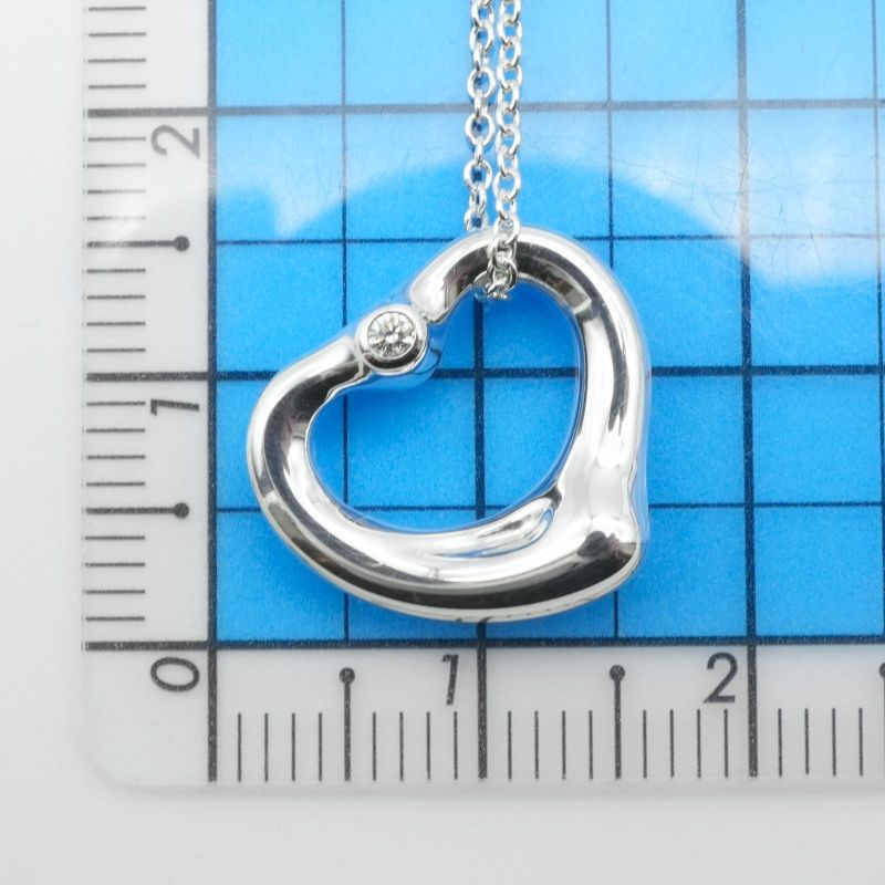 16mm (0.63in) Tiffany & Co 2P Diamond Open Heart Necklace 25-478