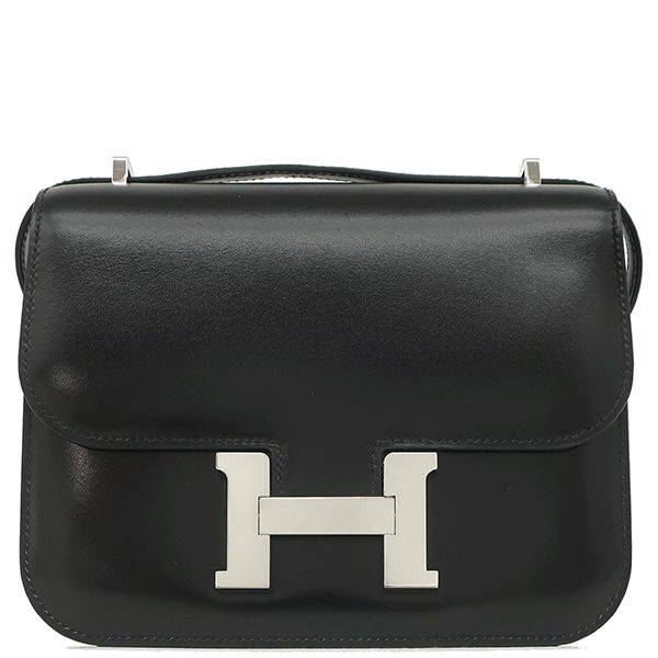 Hermes Shoulder Bag Constance 3 Mini Miroir Box Calf Black Silver Hardware