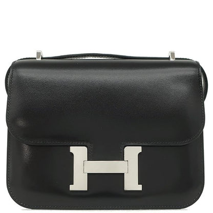 Hermes Shoulder Bag Constance 3 Mini Miroir Box Calf Black Silver Hardware