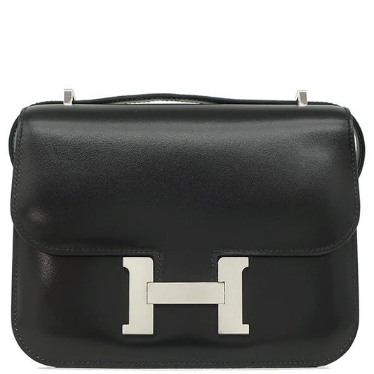 Hermes Shoulder Bag Constance 3 Mini Miroir Box Calf Black Silver Hardware