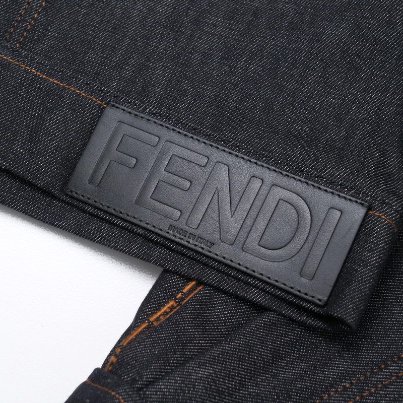 2023Fendi Denim Jacket Size 36 G-jacket Zip Up Jacket FF Cotton Indigo