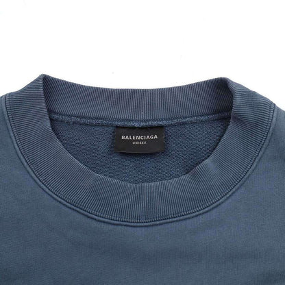 Balenciaga 22aw Vintage Wash Embroidered Sweatshirt 697869 Tnvg8 Blue L