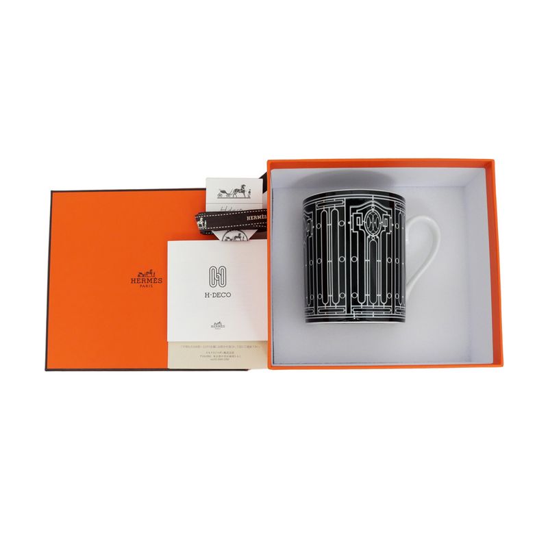 Hermes Mug H DECO Black White Ceramic Tableware Accessories Others