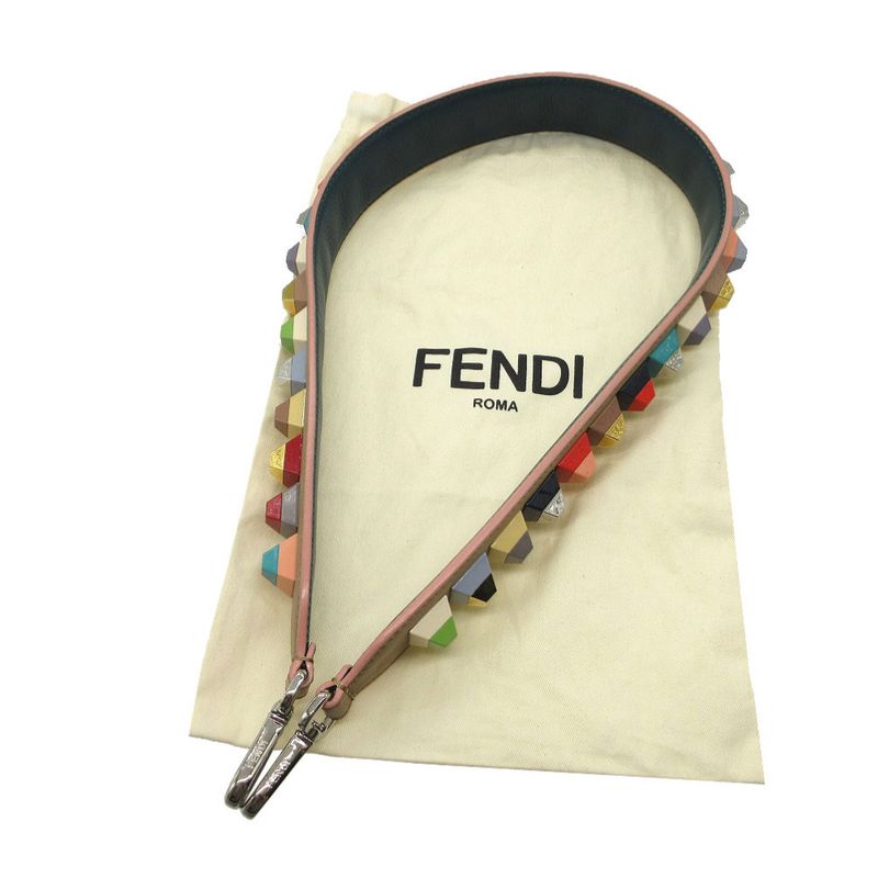 Fendi Strap You Studded Shoulder Strap Leather Beige/multicolor 0558 Fendi