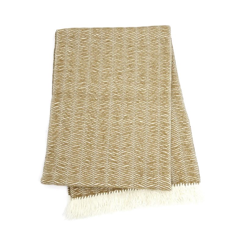 Hermes Muffler - Wavy - Double Face Beige Camel Cashmere Shawl Unisex