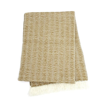 Hermes Muffler - Wavy - Double Face Beige Camel Cashmere Shawl Unisex