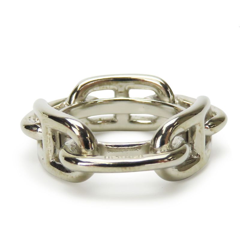 Hermes Scarf Ring Chaine D'ancre Metal Silver Accessory Small Item Ladies Women
