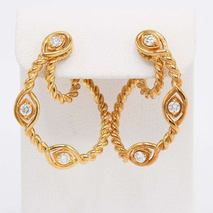 Christian DIOR Earring 18K 750 D0.15 Approx 7.5g Gold Accessories Ladies With