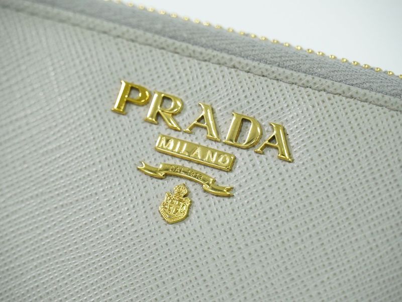 Authentic Prada Saffiano Metal Leather L-shape Zipper Long Wallet Long Wallet