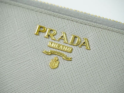 Authentic Prada Saffiano Metal Leather L-shape Zipper Long Wallet Long Wallet